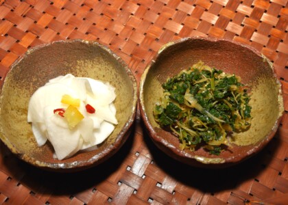 ３×６＝１８漬けとダイコンの葉と皮のきんぴら